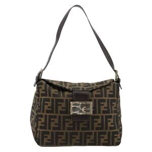 Fendi Zucca Mamma Baguette Shoulder Bag Black